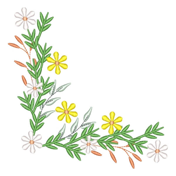 Matriz de Bordado  Canto Floral