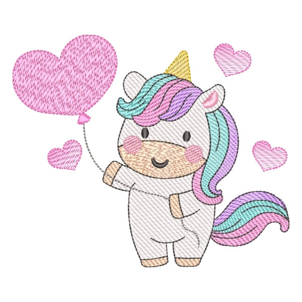Matriz de Bordado  Unicórnio Fofo (Pontos Leves) Matriz de Bordado  Unicórnio Fofo (Pontos Leves)