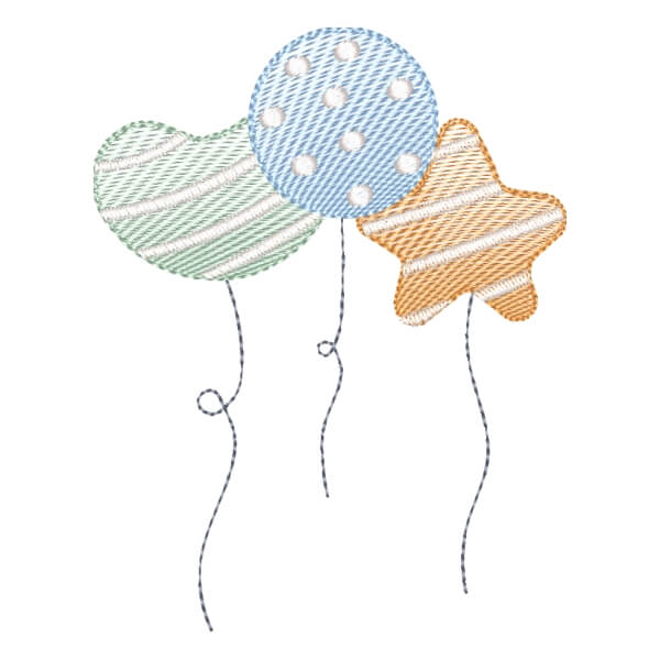 Matriz de Bordado  Balões (Pontos Leves) Matriz de Bordado  Balões (Pontos Leves)