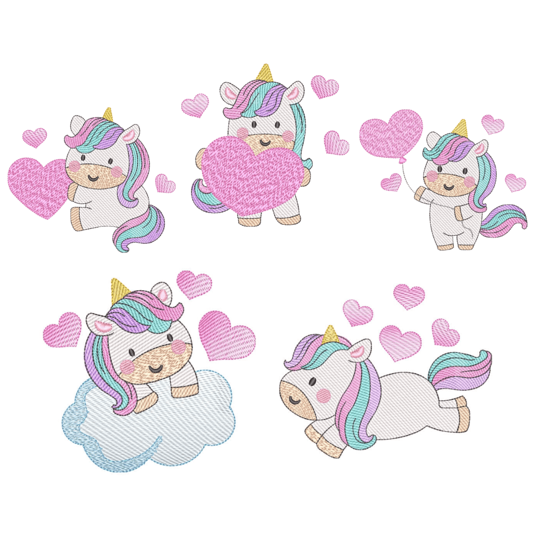 Pacote de Matrizes Unicórnios Fofos (Pontos Leves)  Pacote de Matrizes Unicórnios Fofos (Pontos Leves)