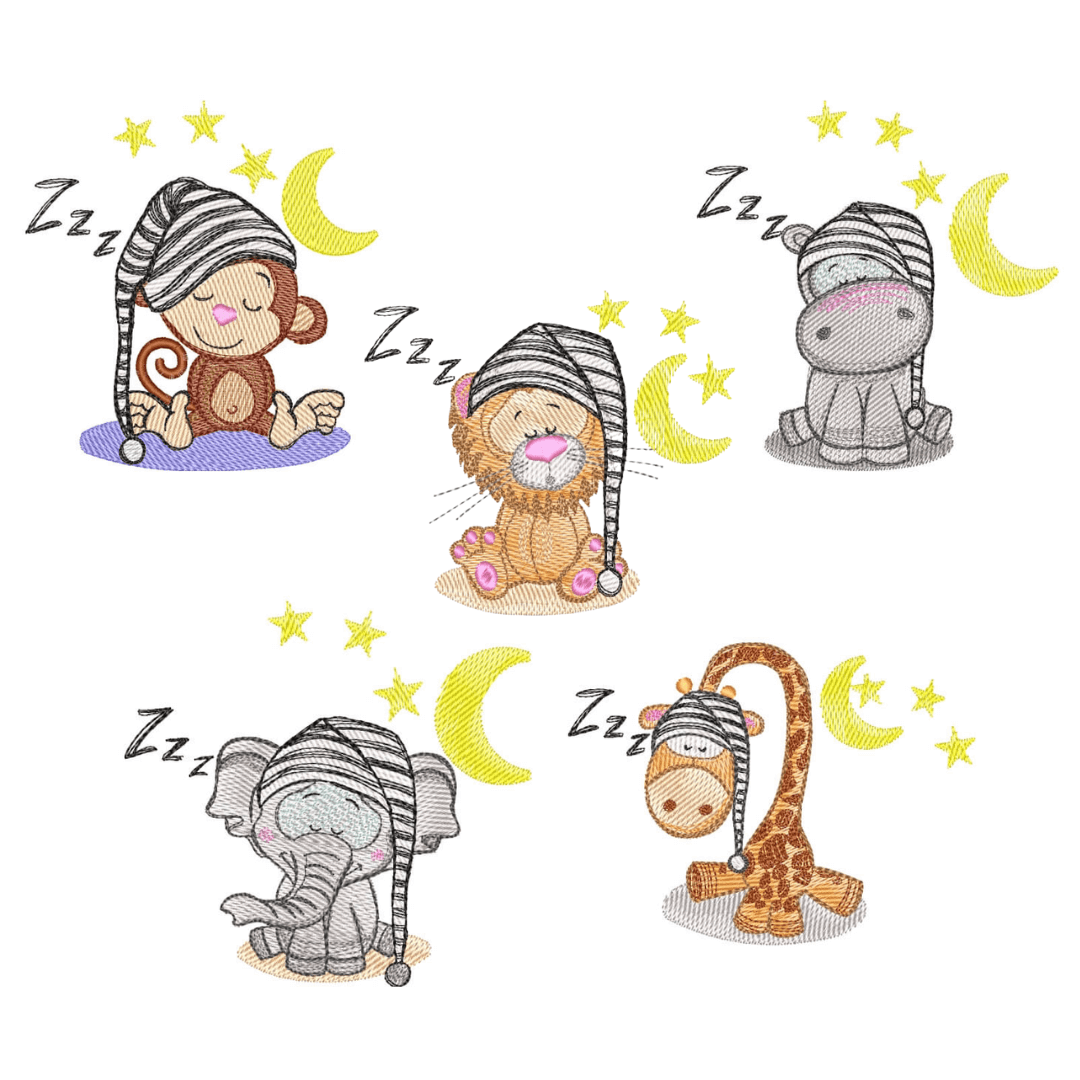 Pacote de Matrizes Animais Dorminhocos  Pacote de Matrizes Animais Dorminhocos