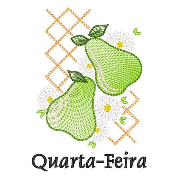 Matriz de Bordado  Pera na Quarta (Pontos Leves)