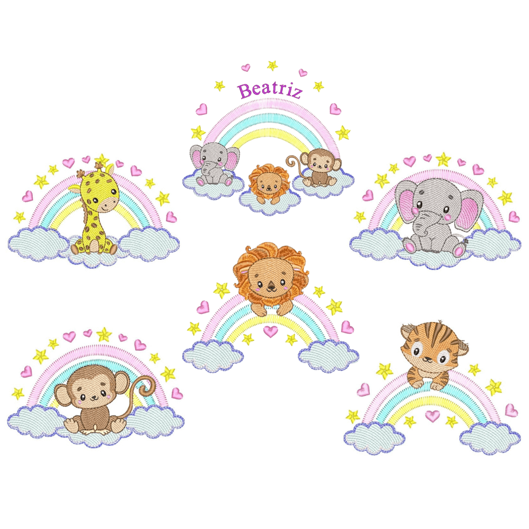 Pacote de Matrizes Animais e Arco-Íris  Pacote de Matrizes Animais e Arco-Íris