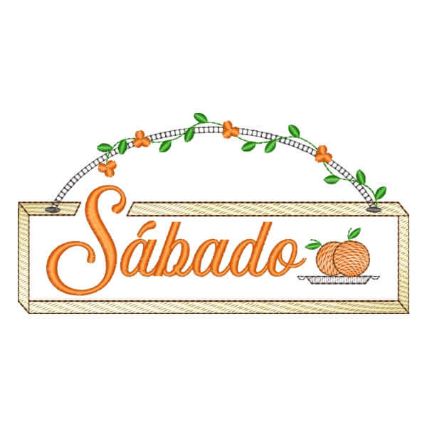 Matriz de Bordado  Sábado com Laranjas