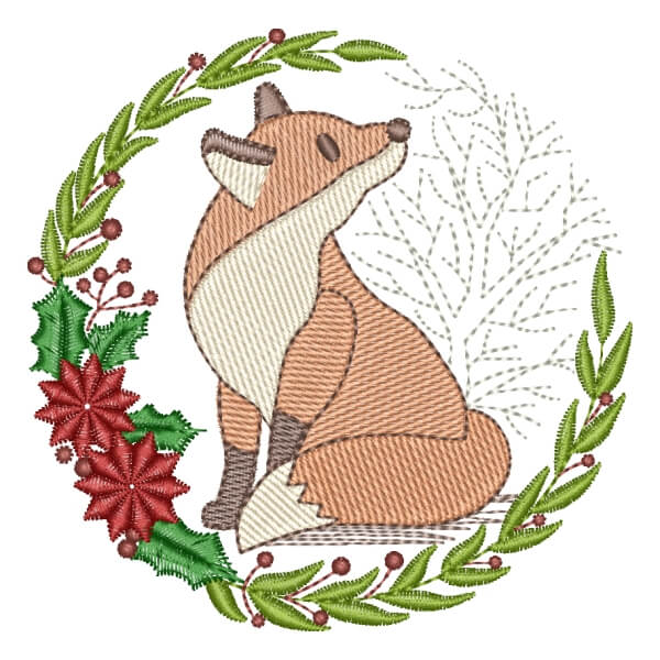 Matriz de Bordado  Raposa em Moldura Matriz de Bordado  Raposa em Moldura