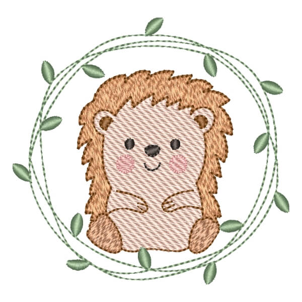 Matriz de Bordado  Ouriço em Moldura (Pontos Leves) Matriz de Bordado  Ouriço em Moldura (Pontos Leves)