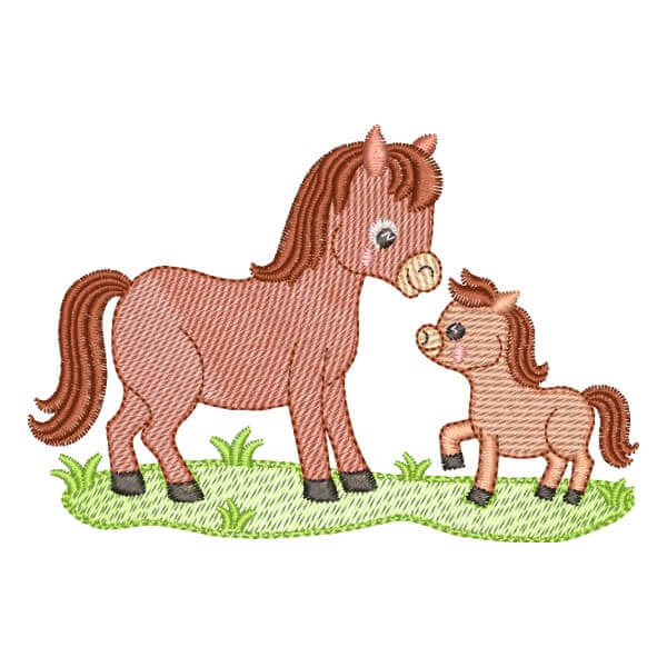 Matriz de Bordado  Cavalinhos de Fazenda (Pontos Leves)