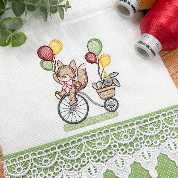 Matriz de Bordado  Raposa com Balões (Pontos Leves) Matriz de Bordado  Raposa com Balões (Pontos Leves)