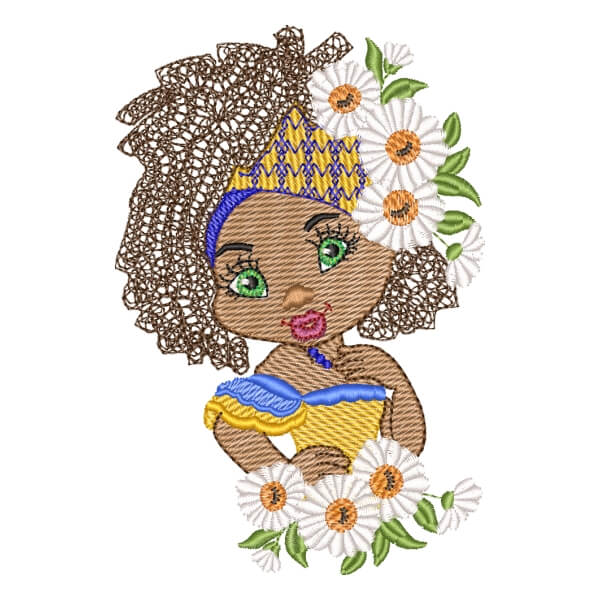 Matriz de Bordado  Mulher Afro (Pontos Leves)