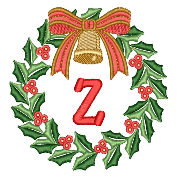 Matriz de Bordado  Guirlanda de Natal com Letra Z