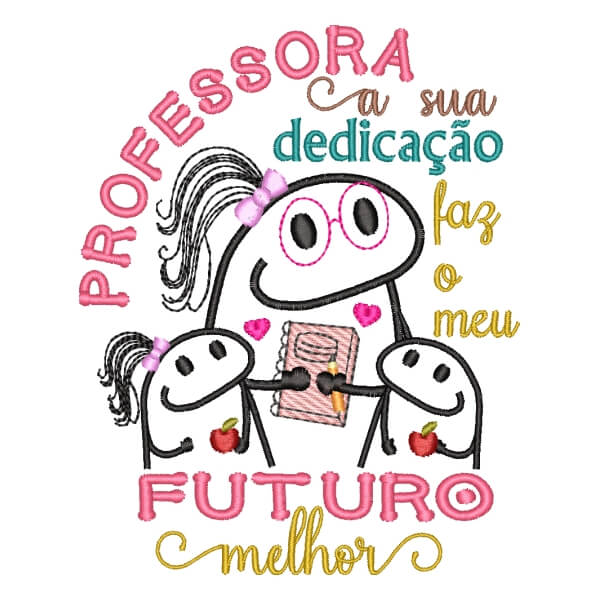 Matriz de Bordado  Flork Professora Faz o Meu Futuro