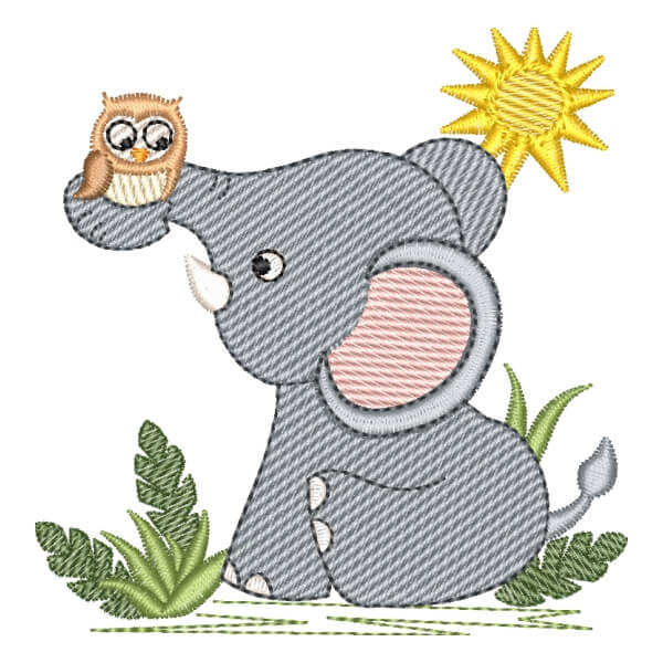 Matriz de Bordado  Elefante Safari (Pontos Leves) Matriz de Bordado  Elefante Safari (Pontos Leves)