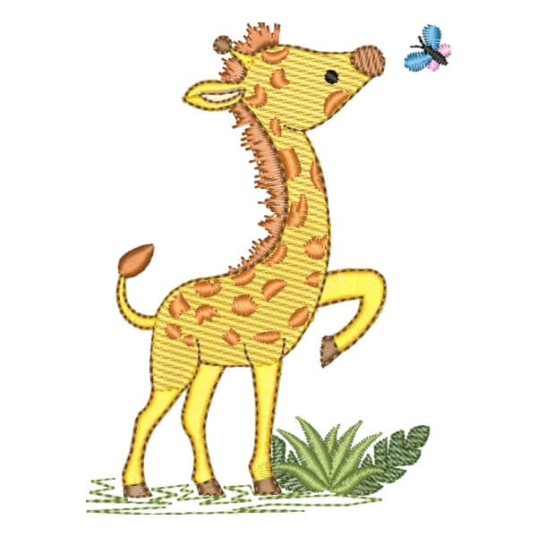 Matriz de Bordado  Girafa Safari (Pontos Leves) Matriz de Bordado  Girafa Safari (Pontos Leves)