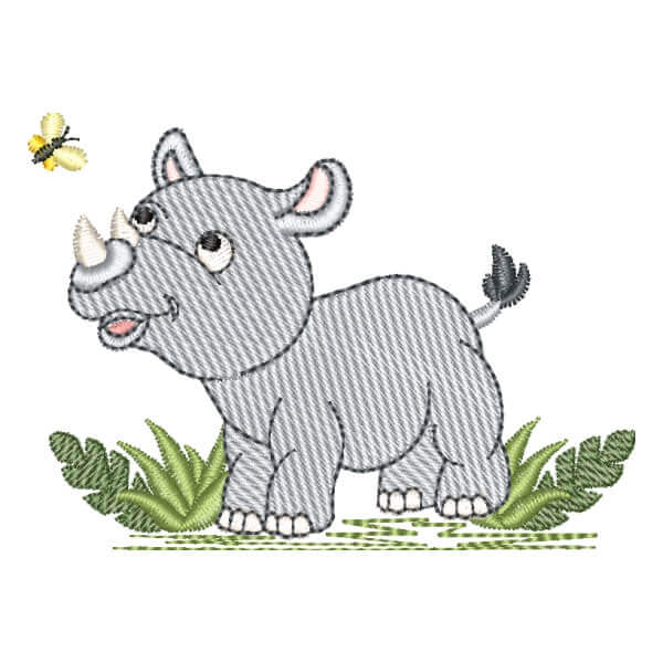 Matriz de Bordado  Rinoceronte Safari (Pontos Leves) Matriz de Bordado  Rinoceronte Safari (Pontos Leves)
