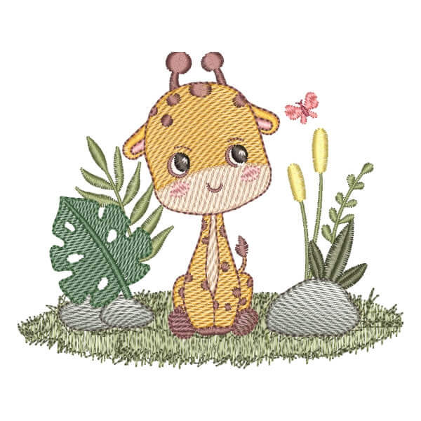 Matriz de Bordado  Girafa Safari (Pontos Leves) Matriz de Bordado  Girafa Safari (Pontos Leves)