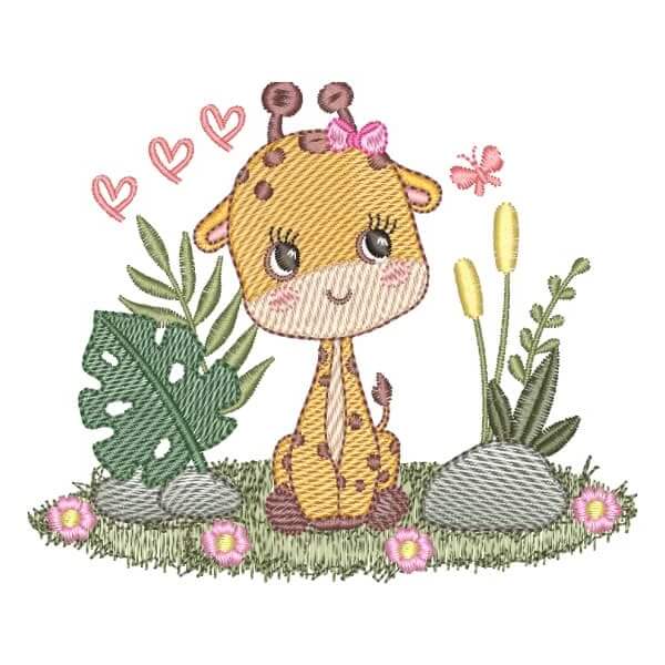 Matriz de Bordado  Girafa Safari (Pontos Leves) Matriz de Bordado  Girafa Safari (Pontos Leves)