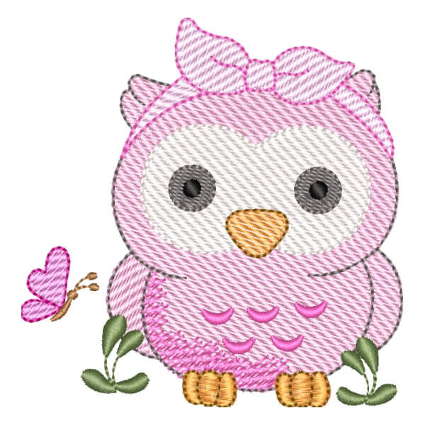 Matriz de Bordado  Coruja Fofa (Pontos Leves) Matriz de Bordado  Coruja Fofa (Pontos Leves)