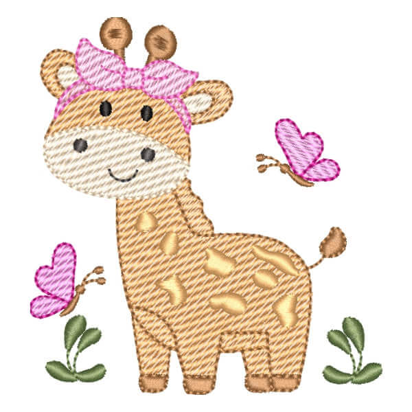 Matriz de Bordado  Girafa Fofa (Pontos Leves) Matriz de Bordado  Girafa Fofa (Pontos Leves)