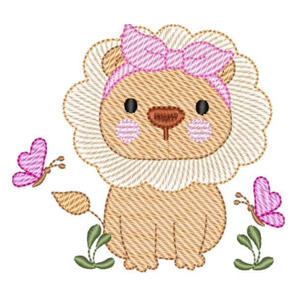 Matriz de Bordado  Leoa Fofa (Pontos Leves) Matriz de Bordado  Leoa Fofa (Pontos Leves)