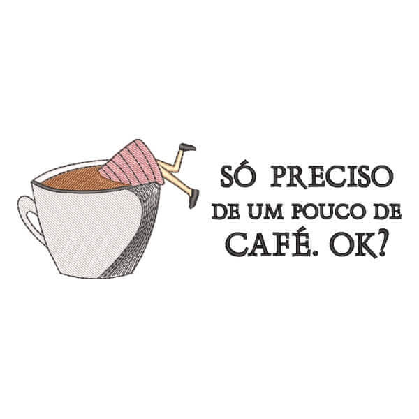 Matriz de Bordado  Mensagem de Café