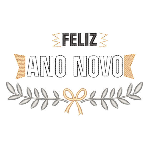 Matriz de Bordado  Mensagem de Feliz Ano Novo