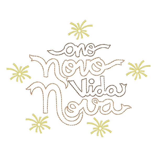 Matriz de Bordado  Mensagem de Feliz Ano Novo