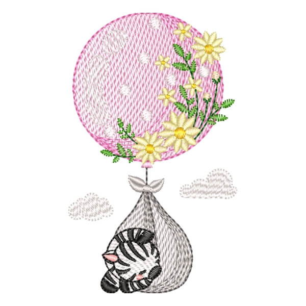 Matriz de Bordado  Zebra Cute (Pontos Leves)