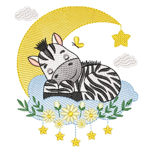 Matriz de Bordado  Zebra Cute (Pontos Leves)