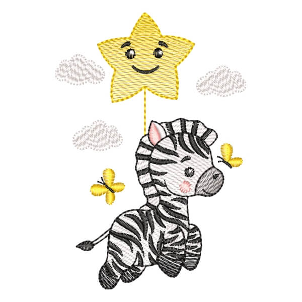 Matriz de Bordado  Zebra Cute (Pontos Leves) Matriz de Bordado  Zebra Cute (Pontos Leves)