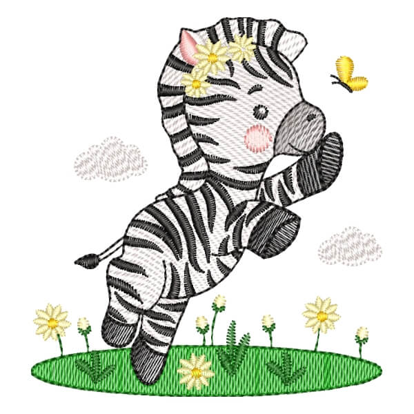 Matriz de Bordado  Zebra Cute (Pontos Leves) Matriz de Bordado  Zebra Cute (Pontos Leves)