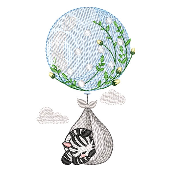 Matriz de Bordado  Zebra Cute (Pontos Leves)