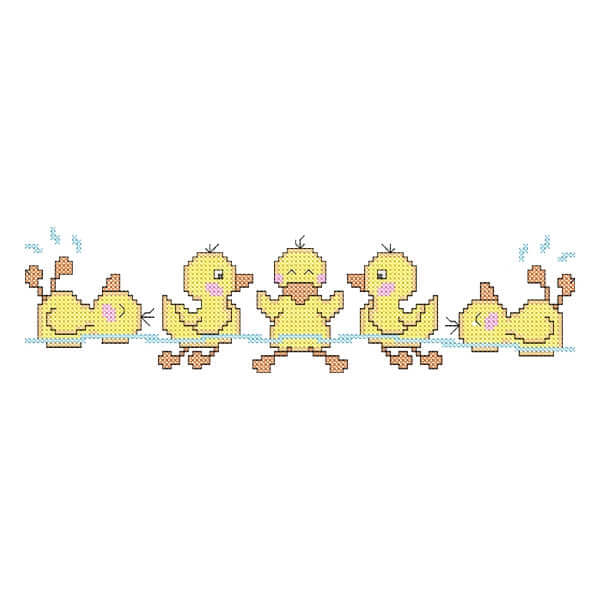 Matriz de Bordado  Patinhos no Banho (Ponto Cruz)