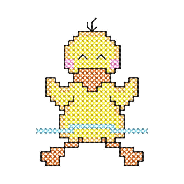 Matriz de Bordado  Patinho no Banho (Ponto Cruz)