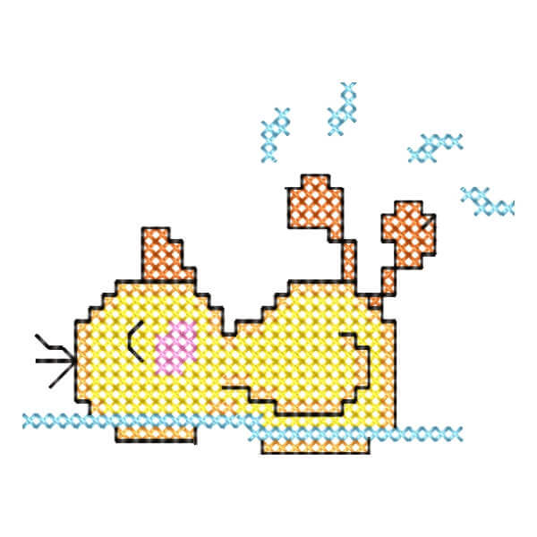 Matriz de Bordado  Patinho no Banho (Ponto Cruz) Matriz de Bordado  Patinho no Banho (Ponto Cruz)