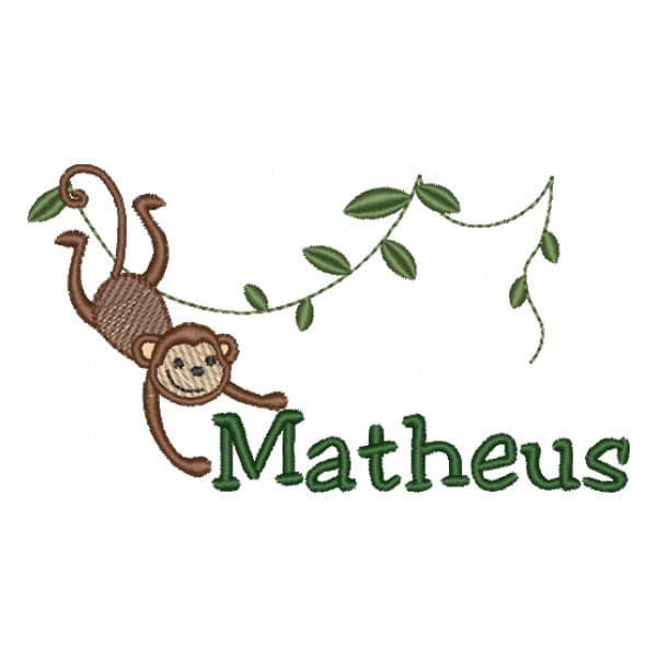 Matriz de Bordado  Macaquinho na Floresta Matriz de Bordado  Macaquinho na Floresta