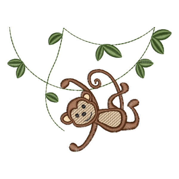 Matriz de Bordado  Macaquinho na Floresta Matriz de Bordado  Macaquinho na Floresta