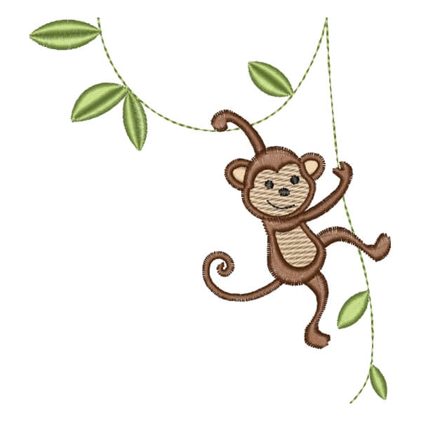 Matriz de Bordado  Macaquinho na Floresta Matriz de Bordado  Macaquinho na Floresta