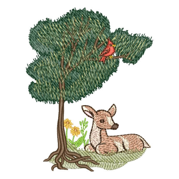 Matriz de Bordado  Cervo na Floresta (Pontos Leves) Matriz de Bordado  Cervo na Floresta (Pontos Leves)