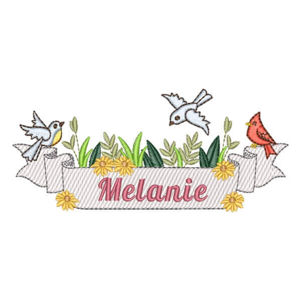 Matriz de Bordado  Faixa com Nome da Floresta (Pontos Leves)