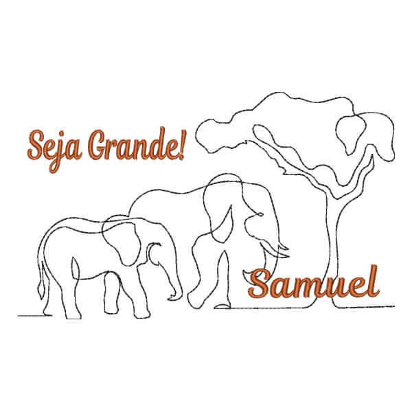 Matriz de Bordado  Elefantes com Mensagem Matriz de Bordado  Elefantes com Mensagem