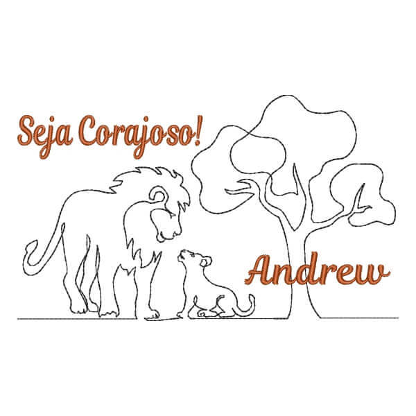 Matriz de Bordado  Leões com Mensagem Matriz de Bordado  Leões com Mensagem