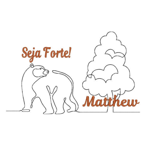 Matriz de Bordado  Urso com Mensagem Matriz de Bordado  Urso com Mensagem