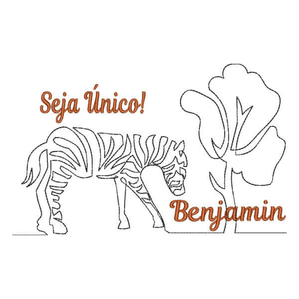 Matriz de Bordado  Zebra com Mensagem Matriz de Bordado  Zebra com Mensagem