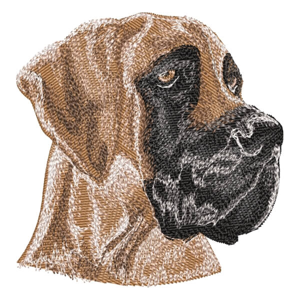 Matriz de Bordado  Cachorro Dogue Alemão (Realístico)