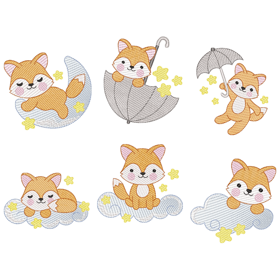 Pacote de Matrizes Raposas Fofas (Pontos Leves)  Pacote de Matrizes Raposas Fofas (Pontos Leves)