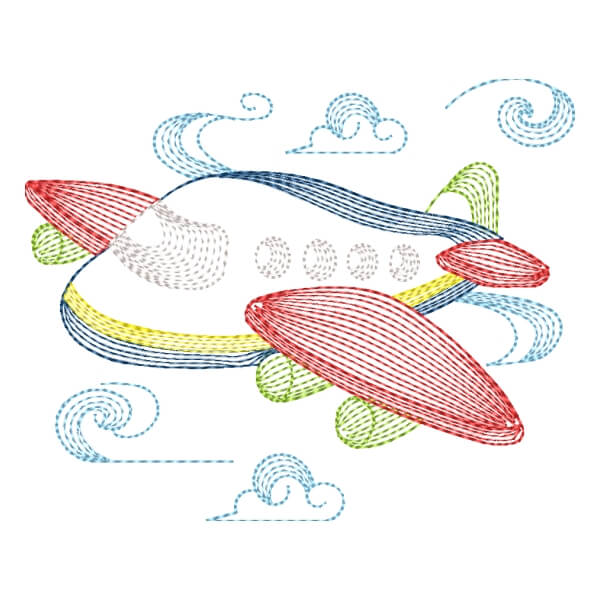 Matriz de Bordado  Avião (Rippled)