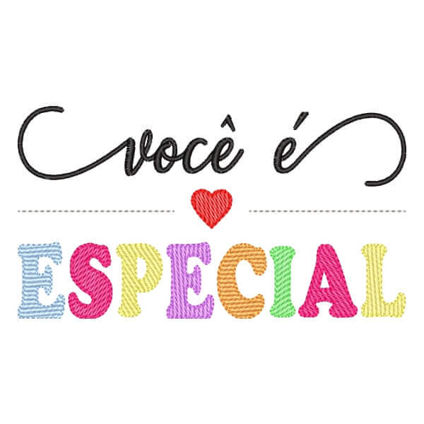 Matriz de Bordado  Mensagem Você é Especial (Pontos Leves) Matriz de Bordado  Mensagem Você é Especial (Pontos Leves)