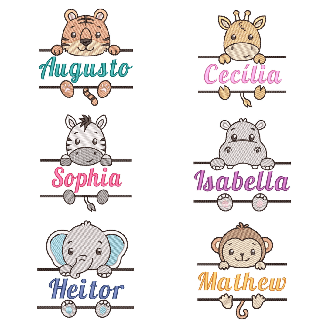 Pacote de Matrizes Animais com Nome (Pontos Leves)