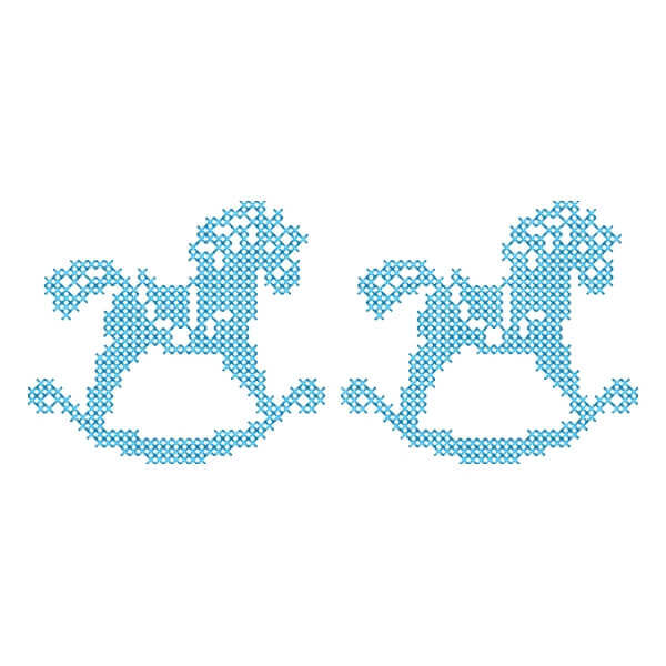 Matriz de Bordado  Barrado Cavalo de Balanço (Ponto Cruz)