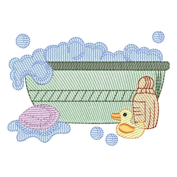 Matriz de Bordado  Banheira Hora do Banho (Pontos Leves) Matriz de Bordado  Banheira Hora do Banho (Pontos Leves)